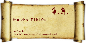 Huszka Miklós névjegykártya