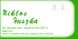 miklos huszka business card